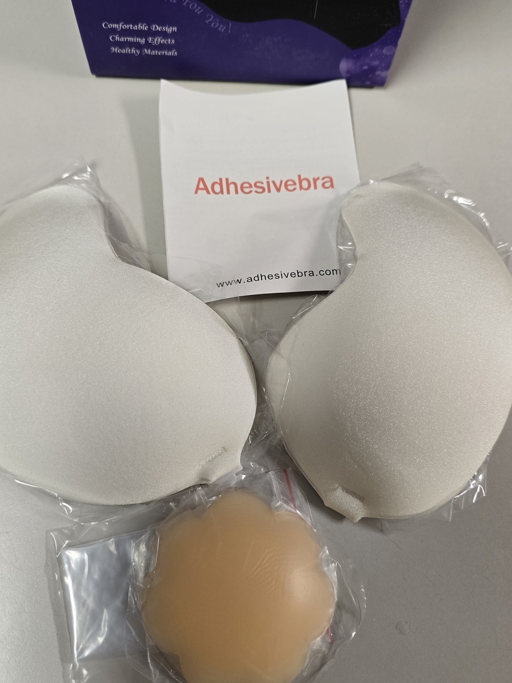 White Stick-On Bra - Strapless Adhesive Cups